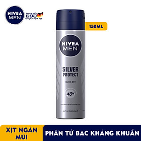 Hình ảnh Xịt Ngăn Mùi NIVEA MEN Silver Protect Phân Tử Bạc Giảm 99.9% Vi Khuẩn Gây Mùi (150ml) - 82959