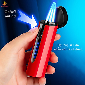 Mua Hộp quẹt khò  bật lửa khò 3 tia  sạc pin đánh lửa thay ic truyền thống