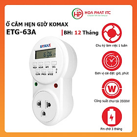 Mua Ổ cắm hẹn giờ Komax ETG-63A tải điện 400w chu kỳ 7 ngày cài đặt giờ  phút  giây - Hàng chính hãng