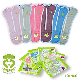 Túi ngủ sơ sinh Mipbi cao cấp 100% cotton co giãn 4 chiều mềm mịn