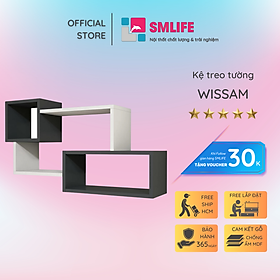 Kệ gỗ treo tường trang trí hiện đại SMLIFE Wissam  | Gỗ MDF dày 17mm chống ẩm | D97xR20xC57cm -  Màu