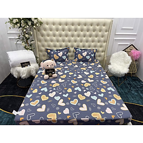 Ga chun trần bông cottong xả kho 01 ga chun trần kèm 02 vỏ gối đầu size 45x65cm
