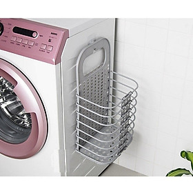 Giỏ đựng đồ máy giặt gấp gọn tiện lợi + móc dán siêu chắc khỏe