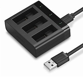 Mua Bộ sạc nhanh 3 pin cho máy quay Go Pro kèm cáp USB mini  GoPro màu đen Ugreen 40596 ED005 Hàng chính hãng