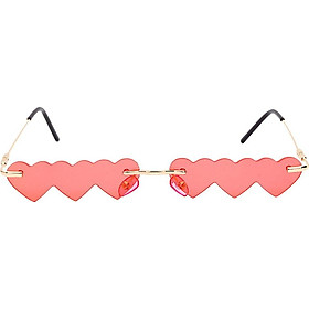 Unique Overlapped Love Hearts Lens Sunglasses Shades UV400 Summer Sun Eyewear