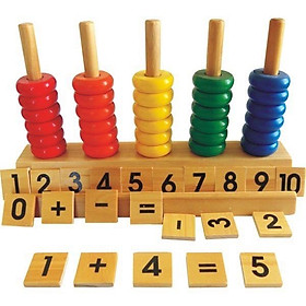 Hình ảnh Bàn tính học đếm bằng gỗ cho bé học và chơi, rèn luyện kỹ năng toán học
