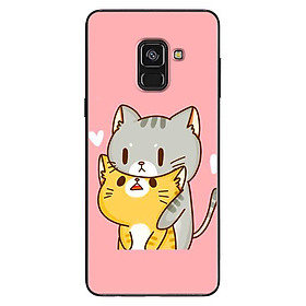 Ốp Lưng Dành Cho Samsung Galaxy A8 2018 - Mẫu Couple Cat Ôm Nhau
