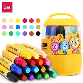  Bút màu sáp dầu học sinh hộp nhựa Deli - 12/18/24 màu - 72090/72091/72092