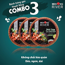 Combo 3 Túi Bánh Tráng Gạo Huyết Rồng MeKong River 22cm 300g