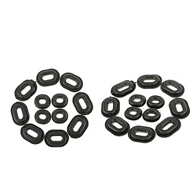 2x 12pcs Blk Oval & Round rubber Side Cover Grommets For Motorcycle CG125 Honda