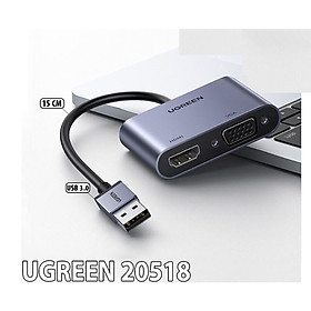 Cáp chuyển USB sang HDMI/ VGA Ugreen 20518 - Hàng chính hãng