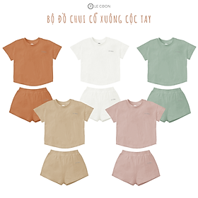 Le coon | bộ đồ chui cổ xuông cộc tay | vải cool mỏng mát | 3-36 tháng
