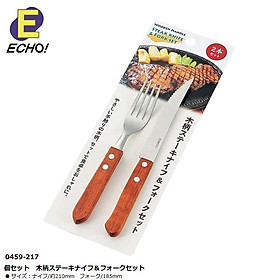 Mua Bộ dao & nĩa inox Echo - Cán gỗ - Hàng Nội Địa Nhật Bản nhập khẩu