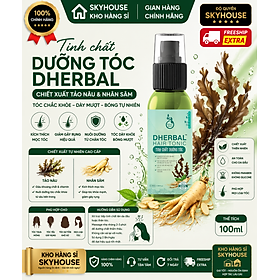 Tinh chất dưỡng tóc thảo dược thiên nhiên chiết xuất tảo nâu nhân sâm độc quyền DHERBAL chai 100ml tinh chất mọc tóc chính hãng