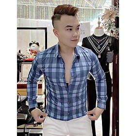 Áo Sơ Mi Nam Dài Tay Kẻ Viền Thanh Lịch Chất Vải Mềm Mịn Chống Nhăn Xù