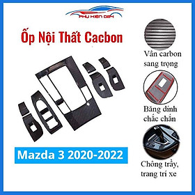 Ốp nội thất cho xe ô tô Mazda 3 2020-2021-2022 vân Cacbon ABS bảo vệ chống trầy xước và làm đẹp xe