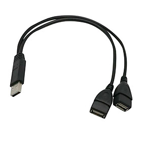 USB 2.0 A Male to 2 Dual Female   Y Spliter Hub Power Cord Adapter Cable