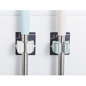 Mua Bộ 2 móc treo chổi  cây lau nhà dụng cụ tẩy rửa nhà tắm dán tường chống khuẩn tiết kiệm không gian chịu lực tối đa 5Kg