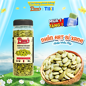Hạt Bí Xanh Tách Vỏ Nhập Khẩu Mỹ Pams 300g/hũ, Nhân To, Dày Cơm, Giòn Bùi, Thích Hợp Ăn Vặt, Ăn Kiêng, Dinh Dưỡng Mẹ Bầu