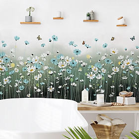 Mua Sticker Giấy Dán Tường Decal Dán tường Tranh Dán Tường Trang Trí Tường Mẫu Hoa Chuồn Chuồn Trắng ZH-1003