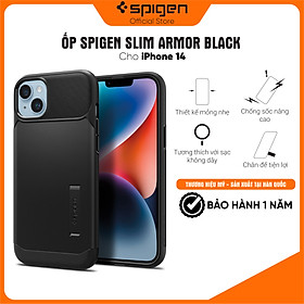 Ốp lưng Spigen Slim Armor cho iPhone 14/14 Plus/ 14 Pro/14 Pro Max - Thiết kế mỏng nhẹ, chống sốc, chống bẩn, viền camera cao - Hàng chính hãng