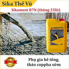 Phụ gia bê tông dân dụng giúp giảm nước, kéo dài thời gian ninh kết bê tông - Sikament R7N (thùng 25lít)