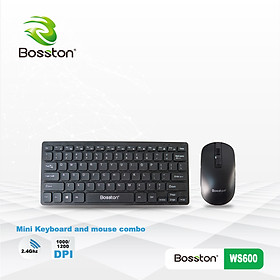 Mua COMBO PHÍM CHUỘT KHÔNG DÂY MINI BOSSTON WS600 - giao màu ngẫu nhiên - hàng nhập khẩu