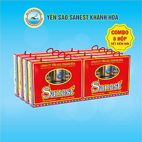 [Combo 8 hộp] Nước Yến sào Khánh Hòa Sanest đóng lon 190ml, hộp 10 lon - Có đường 001