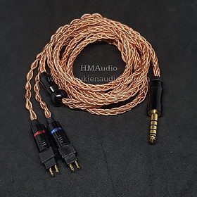 Dây tai nghe đồng OFC 1.0mm tết 8 - Connector Sens HD650 HD600 HD660s HD25 HD580