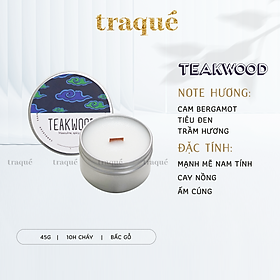 Nến thơm tinh dầu cao cấp không khói an toàn Candle Cup - Teakwood - XS - 45g (Hủ thiếc)