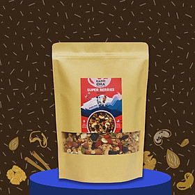 Ngũ Cốc Yến Mạch Nguyên Hạt Vị Quả Mọng 400G Không Đường Tinh Luyện - SUPER BERRIES GRANOLA HAPPI OHA - Ăn Kiêng/Ăn Sáng (Có Quả Khô)
