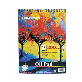 Tập Giấy Vẽ Màu Dầu Định Lượng 200gr 12 Tờ (ARTIST-OP)