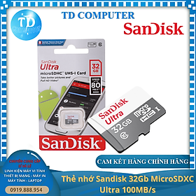 Mua Thẻ nhớ Sandisk 32GB MicroSDXC Ultra 100MB/s - Hàng chính hãng FPT phân phối