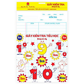 Giấy kiểm tra tiểu học Giấy Hải Tiến 4 ô ly vuông khổ 170 x 240mm 15 tờ đôi 1411