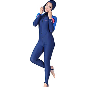 ladies hooded wetsuit long-sleeved one piece anti-UV snorkeling surfing jellyfish suit