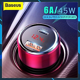 Bộ tẩu sạc nhanh đa năng dùng cho xe hơi Baseus Magic Series Quick Charge (45W, LED Display, PD/ QC 3.0/ PPS/ SCP/ AFC) -Hàng Chính Hãng