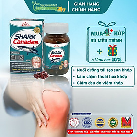 Viên uống Shark Canadas giúp nuôi dưỡng sụn khớp, tạo chất nhờn, hỗ trợ giảm triệu chứng đau do khô khớp, thoái hóa khớp, viêm khớp, đau thần kinh tọa - hộp 60 viên