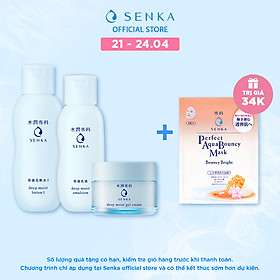 Bộ Senka dưỡng ẩm chuyên sâu (Senka Deep Moist Lotion I, Moist Gel Cream, Moist Emulsion)