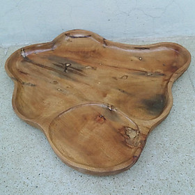 khay trà gỗ xá xị nguyên khối kích thước 32cmx25cm