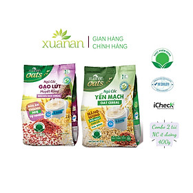 Combo Ngũ Cốc Gạo Lứt Huyết Rồng 400G + Ngũ Cốc Yến Mạch 400G [ít đường] (Tặng Kèm 1 Túi Yến Mạch 150G)