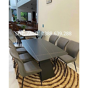 Bộ bàn ăn 6 ghế Juno mặt đá Ceramic