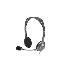 Tai nghe headphone chụp đầu Logitech H110 mầu đen - MIC, 2 jack 3.5mm- Hàng chính hãng