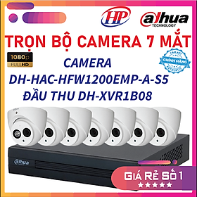 Mua Trọn bộ 7 Camera HDCVI 2MP DAHUA DH-HAC-HDW1200EMP-A-S5 - Đầu thu 4 cổng DH-XVR1B08 đầy đủ phụ kiện  Hàng chính hãng