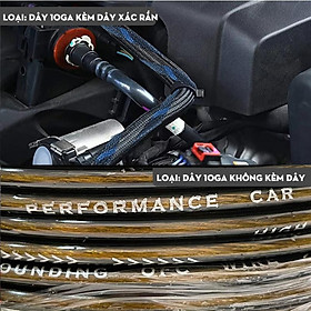 Dây Đồng 8GA 10GA bọc lưới da rắn màu đỏ và đen chuyên dụng nguồn âm thanh ô tô chống mòn đứt gãy độ sub gầm - Dây 10GA đen