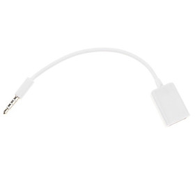 3.5mm Male - USB 3.0 Female OTG Cable Converter Adapter for Music Mp3 And Hard Drive, White