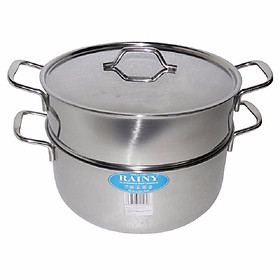 Mua Bộ nồi xửng 1 đáy nắp inox Rainy 24cm - Hàng Chính Hãng