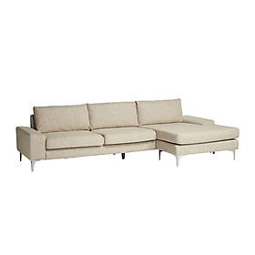 Sofa vải góc L Tundo 300 x 150 x 93 cm màu xám