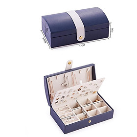 Jewelry Box for Necklace Bracelet Ring Cosmetics Display Storage Case 2 Layer Portable Solid Color