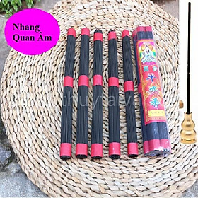 Mua Nhang chung cư Quan Âm không tăm không khói Ít mùi Bột Than tre 28cm(tặng bầu cắm từ 5 bó)