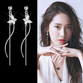Bông tai cánh bướm dáng dài cong cong nữ tính